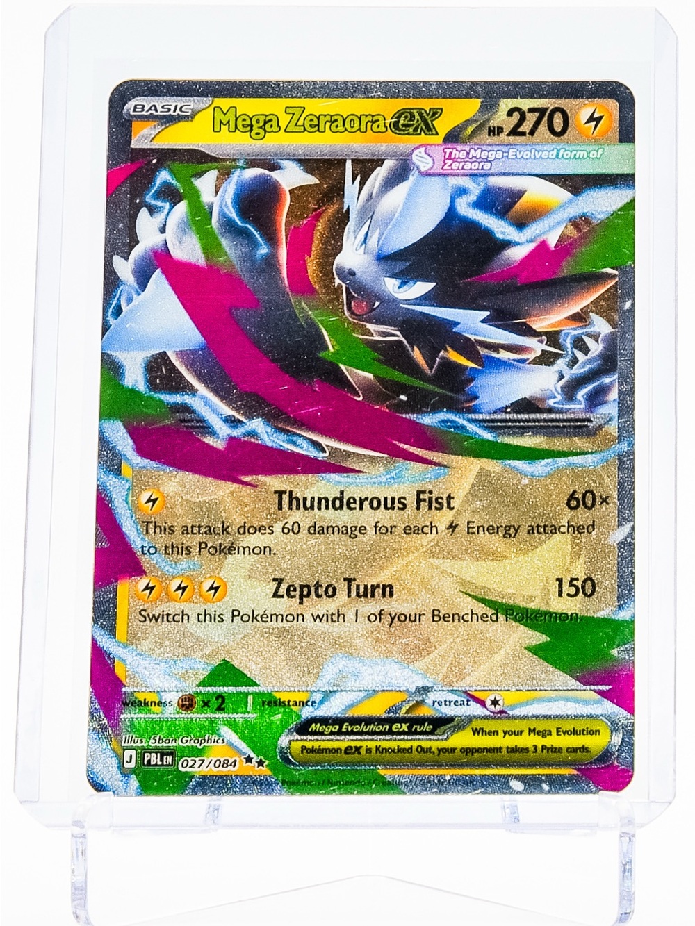 Pokemon Card Mega Zeraora 027/084 EX Double Rare Holo Pitch Black NM